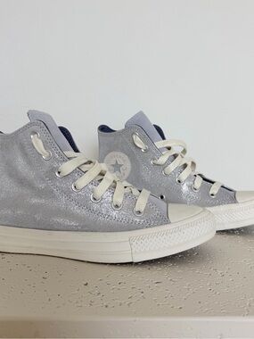 Converse Silver Glitter High-Top Sneakers